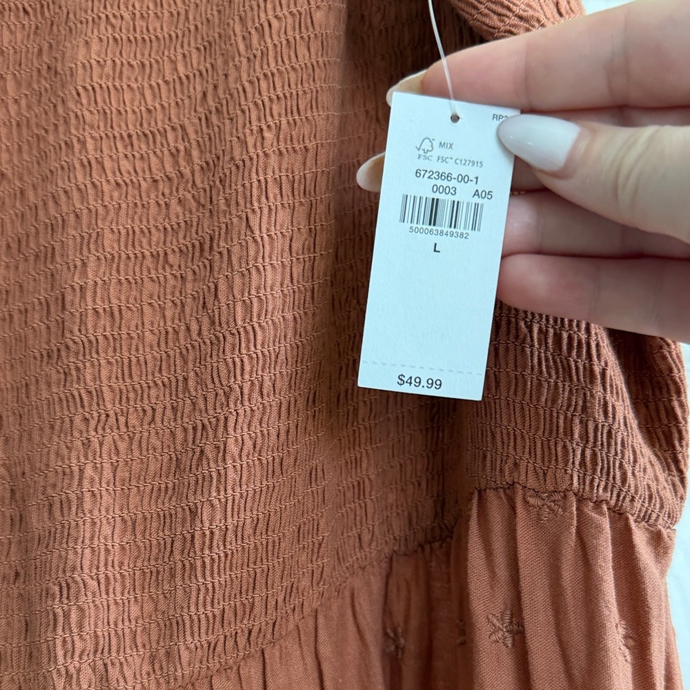 NWT‎ Old Navy Rust Orange Ruffled Maxi Dress Large - Picture 4 of 4